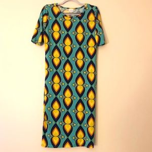 LuLaRoe Julia-Aqua/Orange